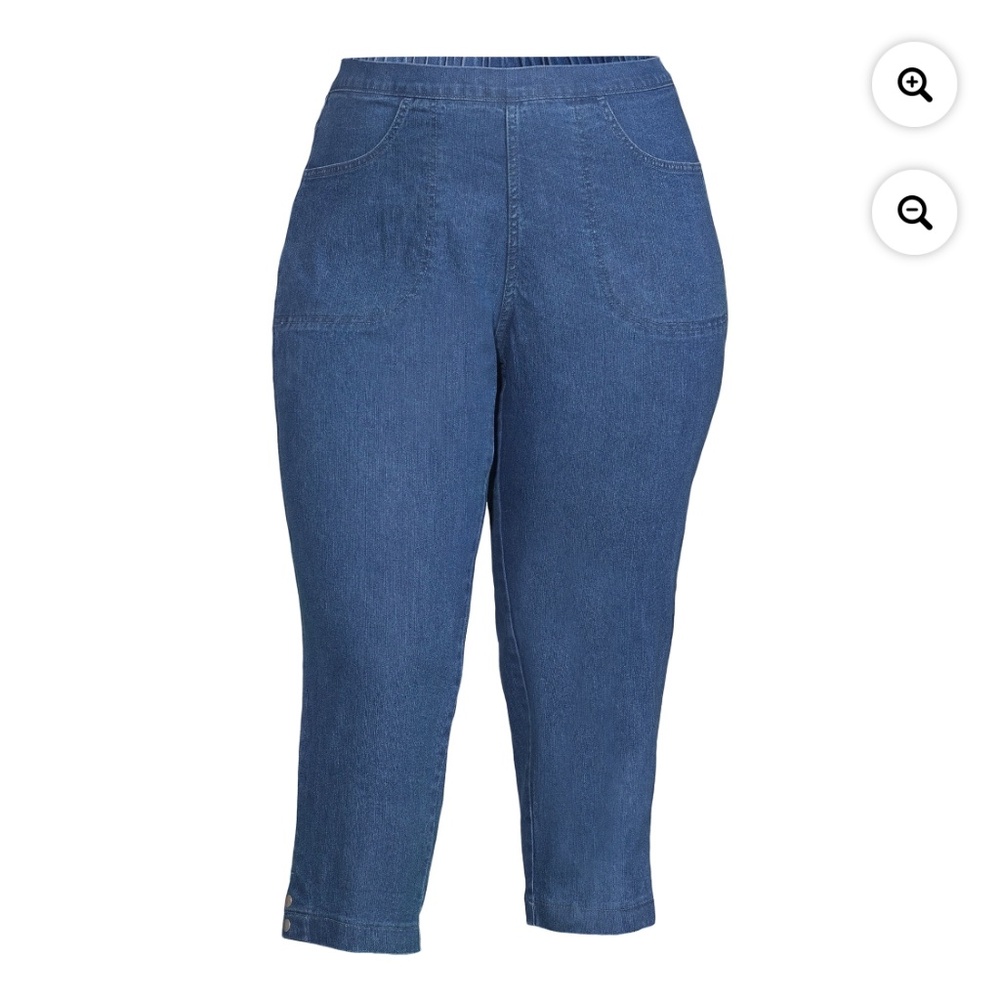 Just My Size Women’s Plus Medium Stonewash Snap Hem Cropped Pants Size 1X NWT - Picture 9 of 10
